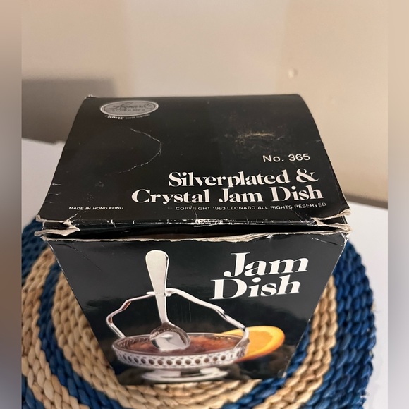 Silverplated & Crystal Glass Jam Dish with spoon by Towle • 1983 • NIB - Picture 6 of 8